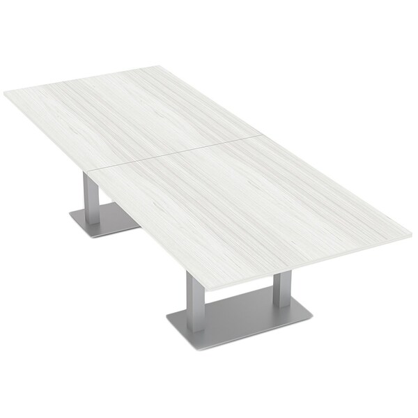 Skutchi Designs Rectangle 10 Person Conference Room Table, 48" W, 10 ft L, 29" H, White Cypress HAR-REC-48X119-DOU-WHITECYPRESS - main